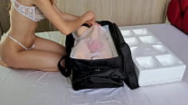 Caught his hot busty stepsister with a Tantali male sex doll